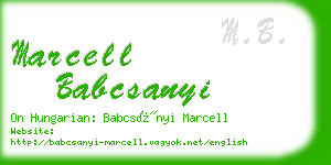 marcell babcsanyi business card